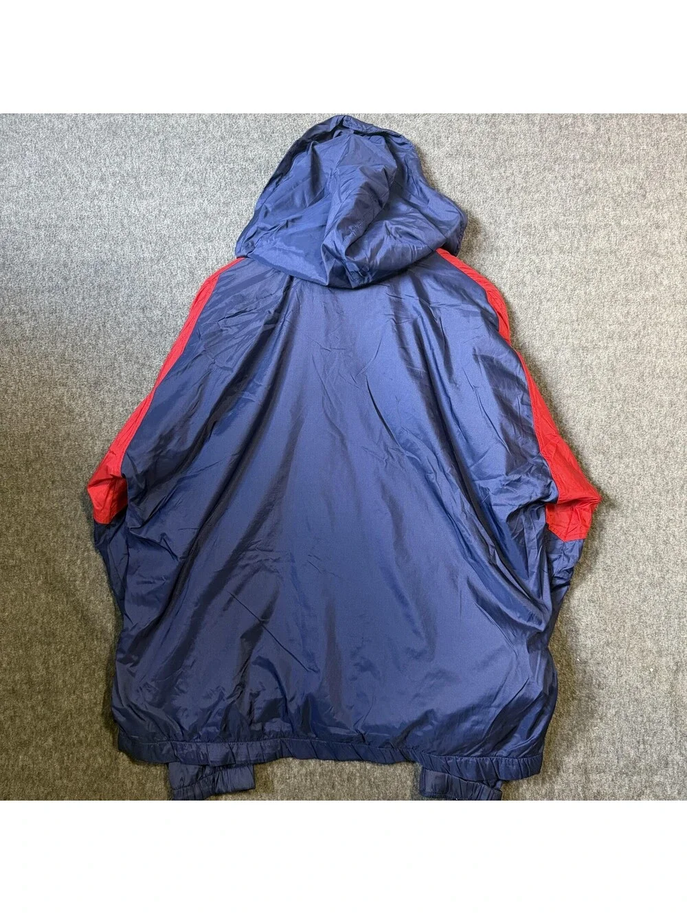 Vintage 80s Nike Windbreaker Jacket Mens M Red Blue Colorblock Hooded Full Zip